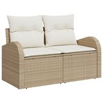 vidaXL Ensemble de Sofa de Jardin de 9 pièces avec Coussins Beige en Rattan Poly