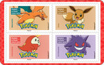 Carnet de 12 timbres - Pokémon - Lettre verte
