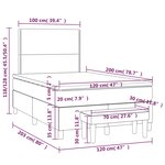 vidaXL Sommier à lattes de lit avec matelas Crème 120x200 cm Tissu