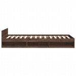 vidaXL Cadre de lit à tiroir chêne marron 90x190 cm bois d'ingénierie