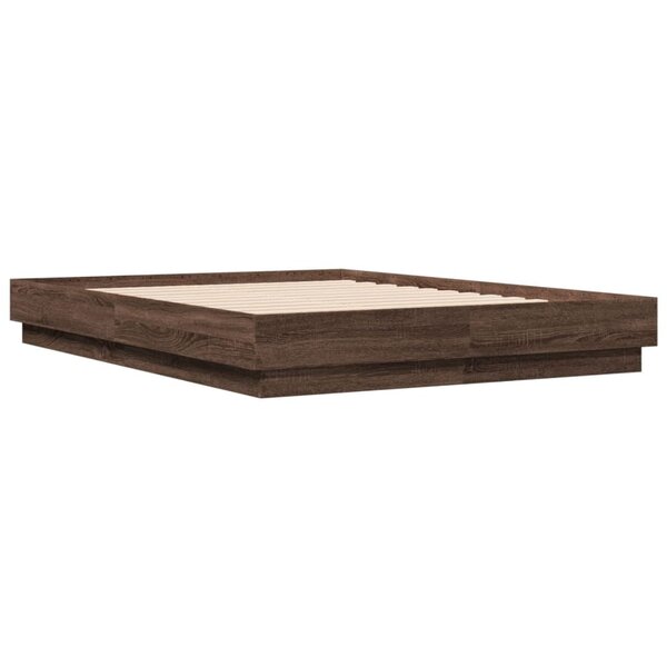 vidaXL Cadre de lit chêne marron 120x190 cm bois d'ingénierie