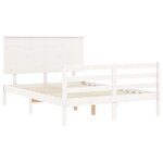 vidaXL Cadre de lit avec tête de lit blanc double bois massif
