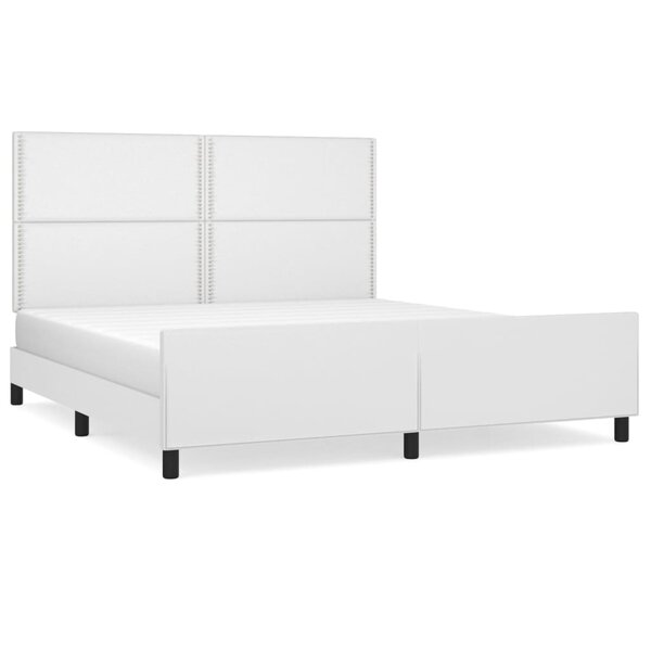 vidaXL Cadre de lit avec tête de lit Blanc 180x200 cm Similicuir