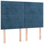 vidaXL Tête de lit à LED Bleu foncé 144x5x118/128 cm Velours