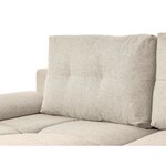 CASSANDRA - Canapé d'angle convertible avec coffre en tissu - Beige - Angle Gauche