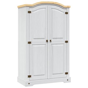 vidaXL Garde-robe avec 2 portes Gamme Corona pin mexicain Blanc