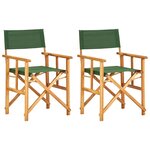 vidaXL Chaises de metteur en scène lot de 2 bois massif d'acacia vert