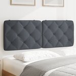 vidaXL Coussin de tête de lit gris foncé 120 cm velours