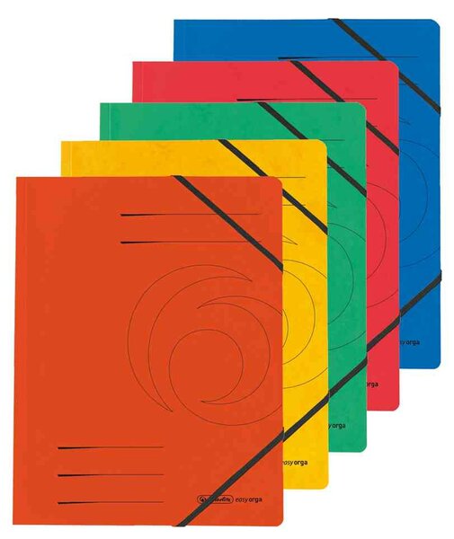 5 x Eckspanner easyorga, A4, Colorspan-Karton, weiß HERLITZ