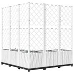 vidaXL Jardinière avec treillis Blanc 120x120x136 cm PP