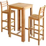 vidaXL Table et chaises de bar 3 Pièces Bois d'acacia massif