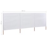 vidaXL Paravent 3 panneaux Tissu 400 x 160 cm Blanc sable