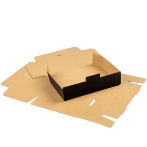 Boîte pliante d'envoi postal noir en micro-cannelé sans bande d'arrachage 18 4 x 12 3 x 4 4 cm