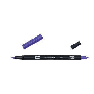 Feutre dessin double pointe abt dual brush pen 565 bleu profond x 6 tombow
