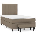 vidaXL Sommier à lattes de lit avec matelas taupe 120x190 cm tissu