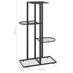 vidaXL Support pour plantes 4 niveaux 43x22x76 cm Noir Métal