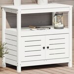 vidaXL Table de rempotage avec étagères blanc bois massif de pin