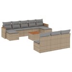vidaXL Salon de jardin et coussins 11 Pièces mélange beige résine tressée