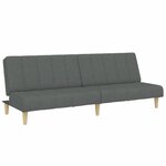 vidaXL Canapé-lit à 2 places avec repose-pied gris foncé tissu