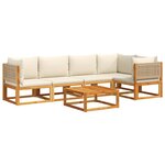 vidaXL Salon de jardin avec coussins 6 Pièces bois d'acacia solide