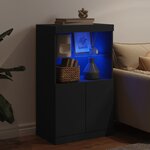 vidaXL Buffet avec lumières LED noir 60 5x37x100 cm