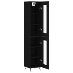 vidaXL Buffet haut Noir 34 5x34x180 cm Bois d'ingénierie