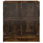 vidaXL Armoire latérale avec portes en verre chêne fumé 68x37x75 5 cm