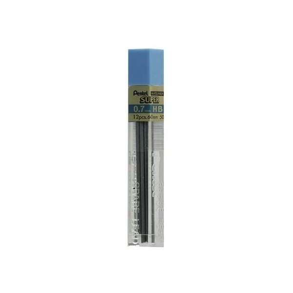 Etui de 12 mines HI-POLYMER SUPER 0,7 mm HB PENTEL