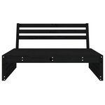 vidaXL Canapé central de jardin noir 120x80 cm bois de pin massif