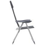 vidaXL Chaise de camping 2 Pièces Gris 58x69x111 cm Aluminium