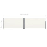 vidaXL Auvent latéral rétractable 160x600 cm Crème