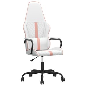 vidaXL Chaise de jeu Blanc et rose Similicuir