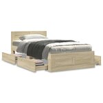 vidaXL Cadre de lit tête de lit chêne sonoma 90x190 cm bois ingénierie
