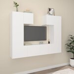 vidaXL Ensemble de meubles TV 6 Pièces Blanc Bois d'ingénierie