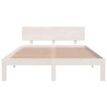 vidaXL Cadre de lit Blanc Bois massif 150x200 cm Très grand