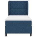 vidaXL Lit à Ressorts Ensachés avec Matelas  Bleu  100x200 cm  Tissu