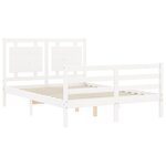 vidaXL Cadre de lit avec tête de lit blanc 120x200 cm bois massif