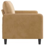 vidaXL Canapé à 2 places Marron 140 cm Velours
