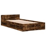 vidaXL Cadre de lit et tiroir chêne fumé 90x200 cm bois d'ingénierie