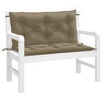 vidaXL Coussins de banc de jardin lot de 2 taupe mélangé tissu