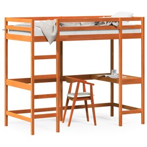 vidaXL Lit superposé sans matelas cire marron 90x200 cm pin massif
