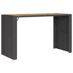 vidaXL Table de jardin et dessus en bois d'acacia noir résine tressée
