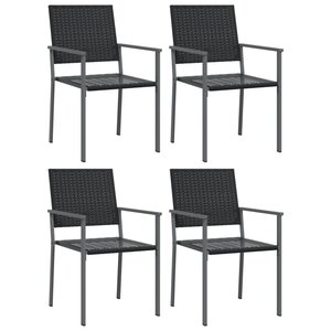 vidaXL Chaises de jardin lot de 4 noir 54x62 5x89 cm résine tressée