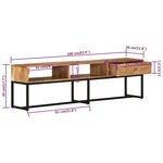 vidaXL Meuble TV 160x30x45 cm Bois d'acacia massif