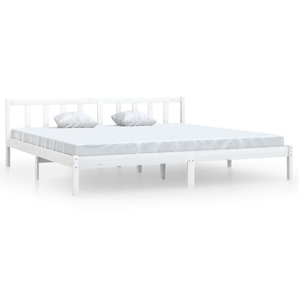 vidaXL Cadre de lit Blanc Bois de pin massif 200x200 cm