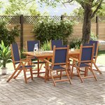 vidaXL Ensemble à manger de jardin 7Pièces bois d'acacia solide textilène