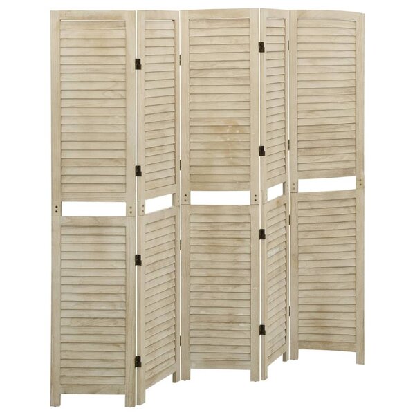 vidaXL Cloison de séparation 5 panneaux 175x165 cm Bois de Paulownia