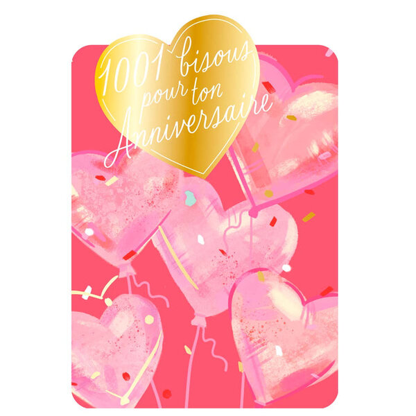 Carte de Vœux Thème Anniversaire Party Time - Plusieurs Styles - 1001 bisous pour ton anniversaire - Draeger