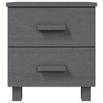 vidaXL Tables de chevet HAMAR 2Pièces Gris foncé 40x35x44 5cm Bois massif