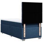 vidaXL Sommier à lattes de lit avec matelas Bleu 100x200 cm Tissu